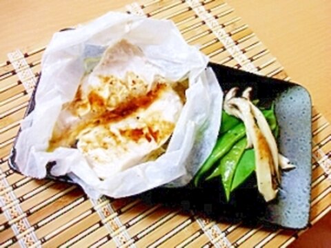 カジキの蒸し焼きバター醤油風味